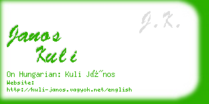 janos kuli business card